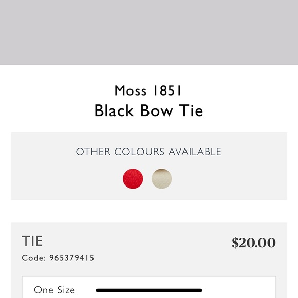 NWT Moss 1851 black satin bow tie - Picture 6 of 6